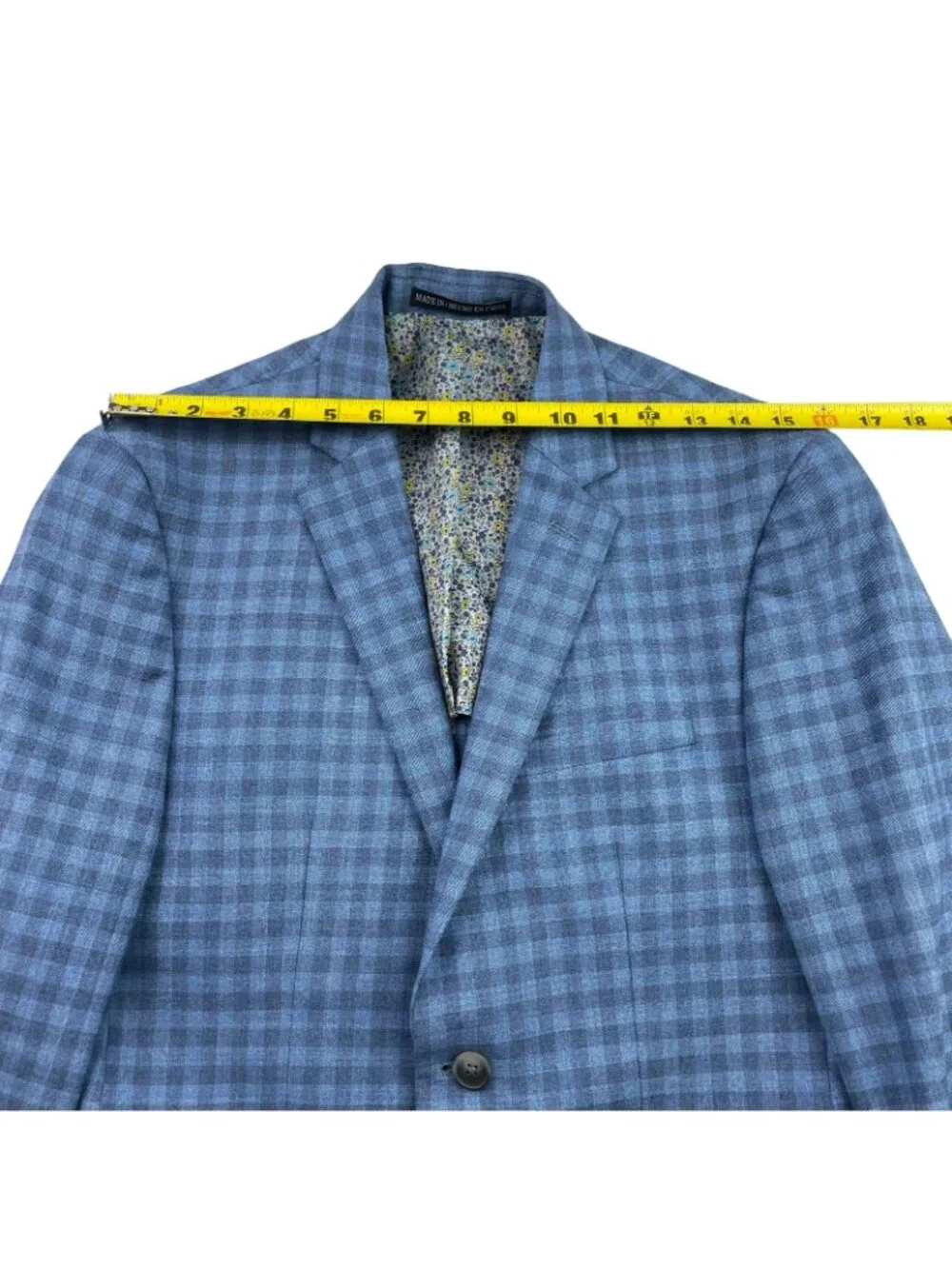 Penguin Men’s Wool Blend 2-Button Blazer Jacket Blue Check Plaid • 38R